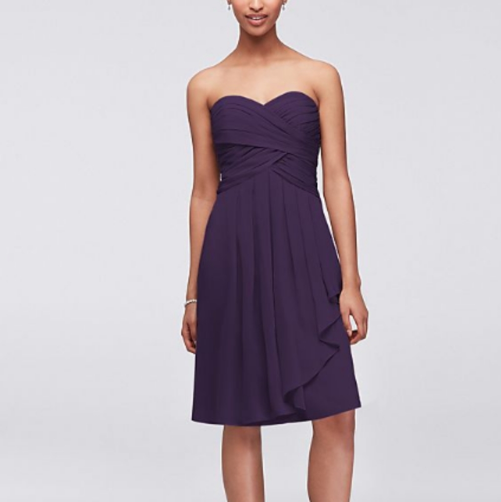 Plum chiffon bridesmaid dress